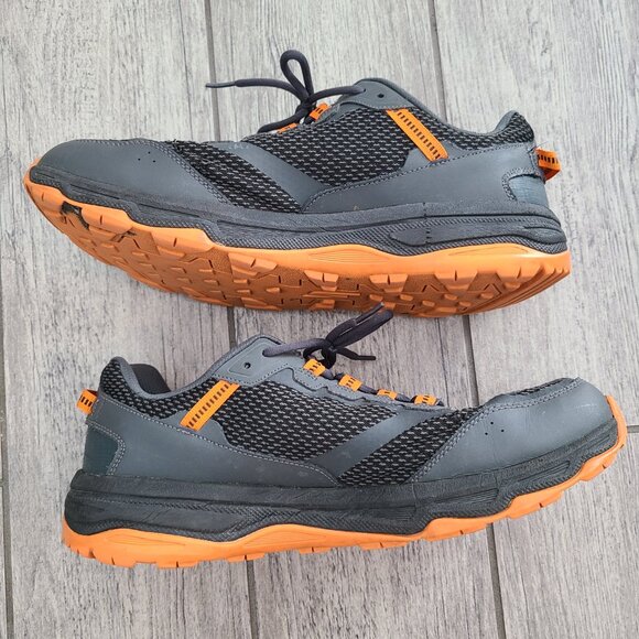 Skechers Men’s GoTrail Water-Repellent Trail Sneakers Gray/Orange Size 10.5 - Picture 8 of 13
